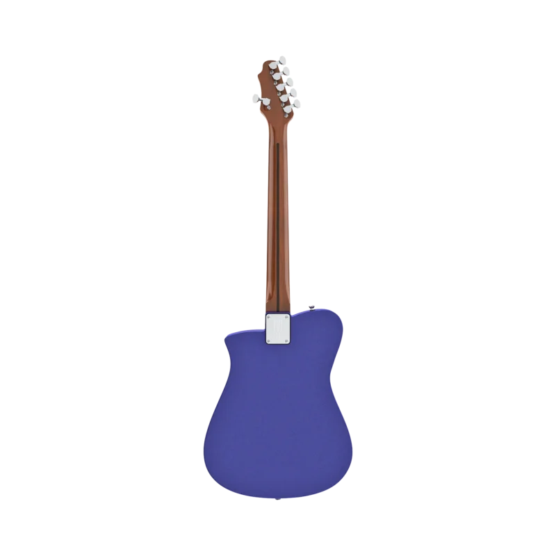 Alpha Player metallic indigo back Schaller bridge catalog - Steelyjam aluminum guitar
