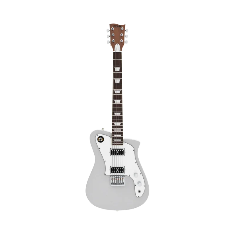 Alpha Standard aluminium grey front Schaller bridge catalog - Steelyjam aluminum guitar
