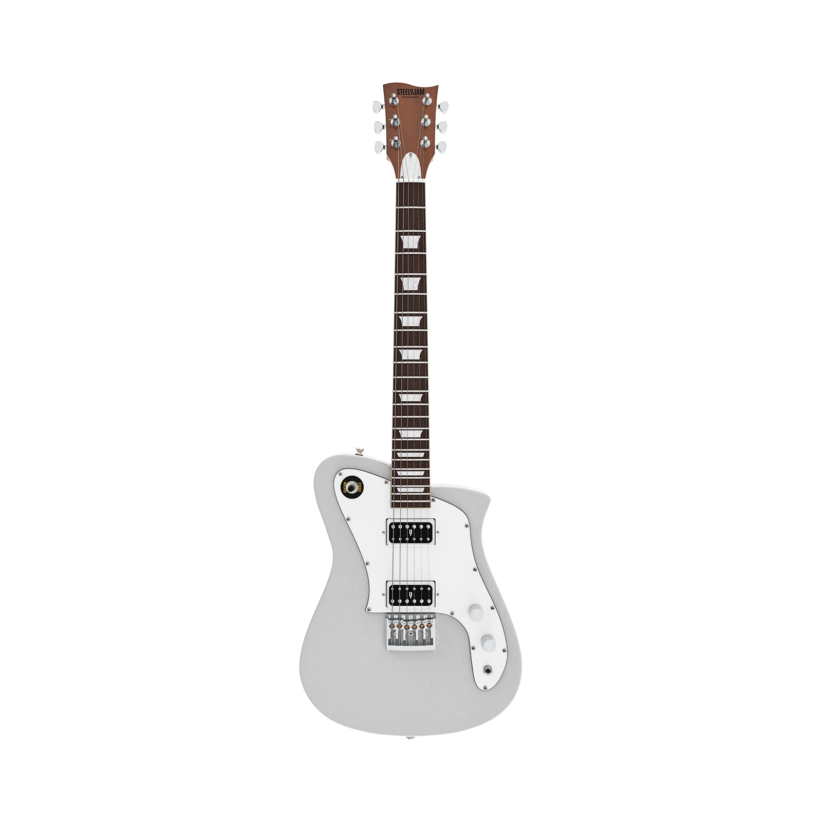 Alpha Standard aluminium grey front Schaller bridge catalog - Steelyjam aluminum guitar